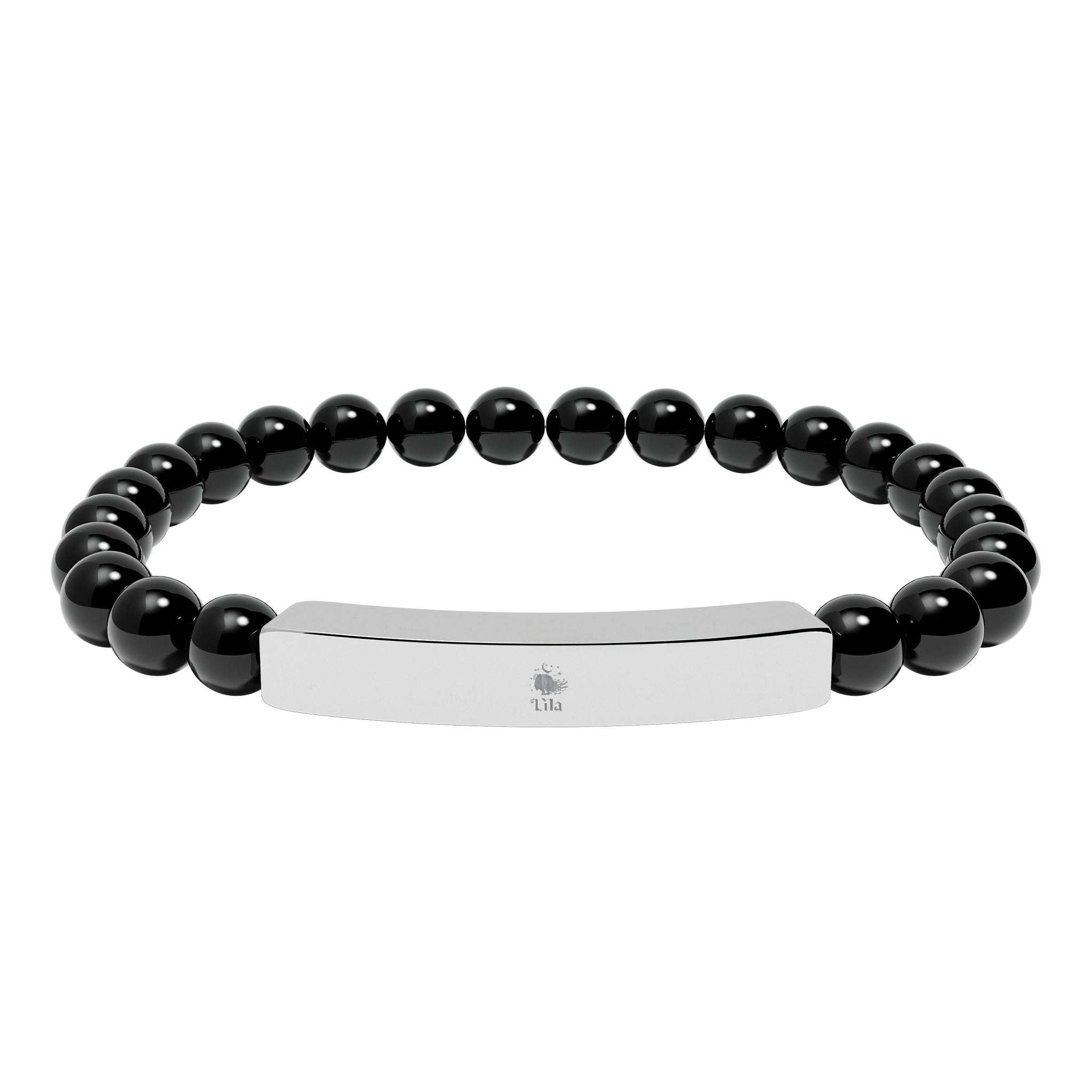 Natural Stone Stretch Bar Bracelet (Engraving) - lilaskidsshop