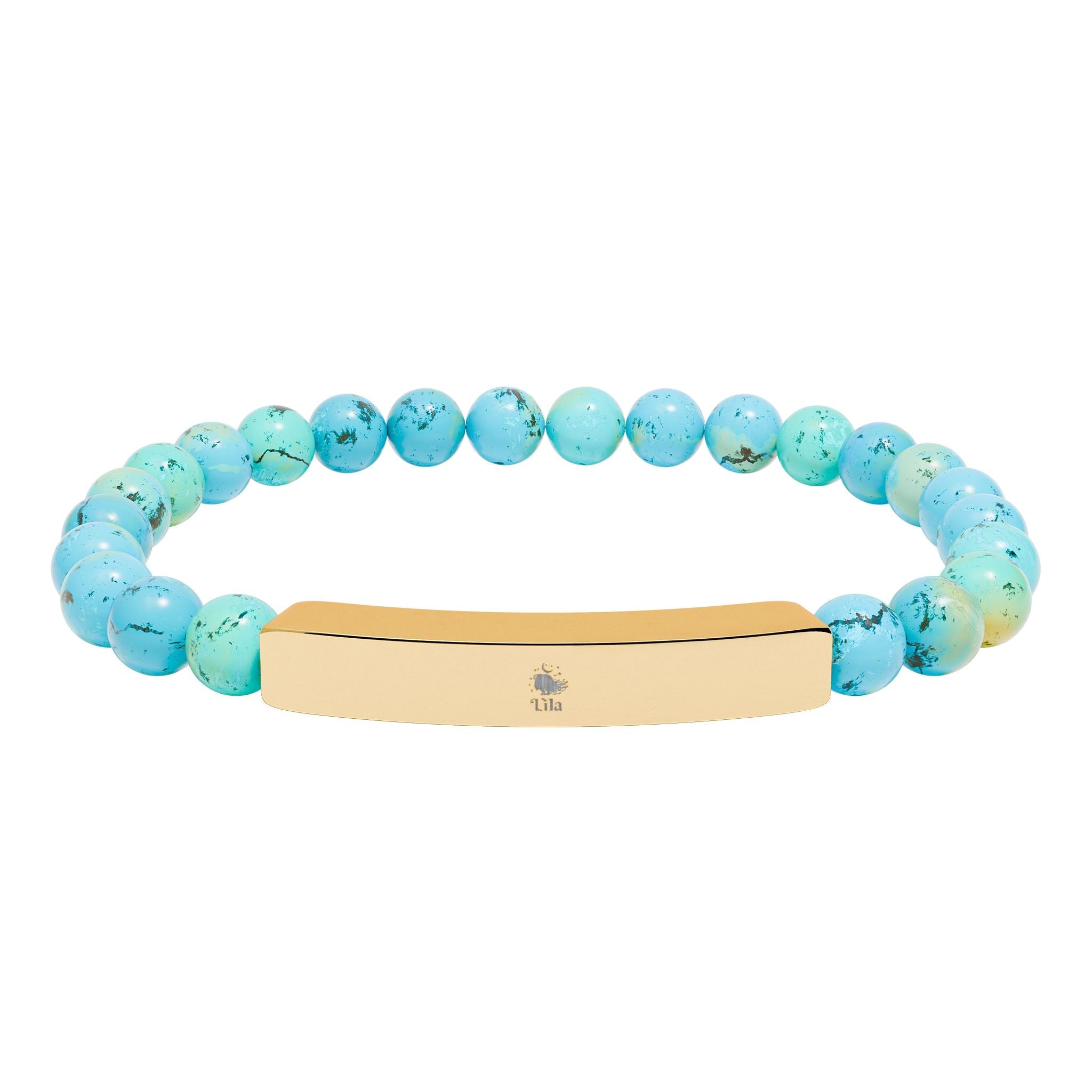Natural Stone Stretch Bar Bracelet (Engraving) - lilaskidsshop