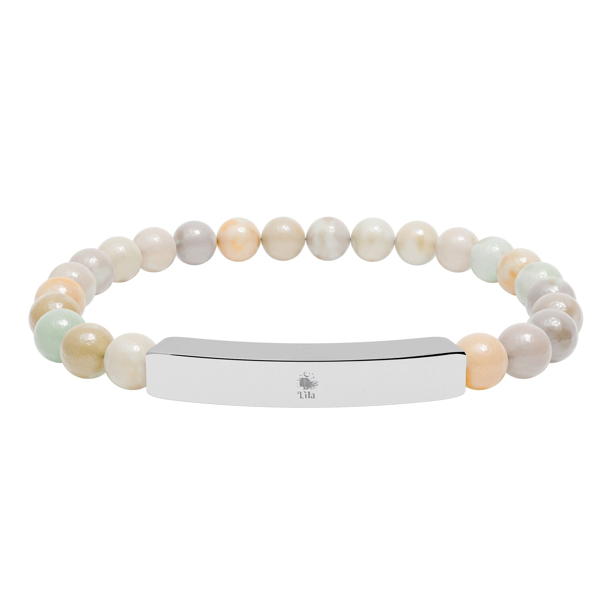 Natural Stone Stretch Bar Bracelet (Engraving) - lilaskidsshop