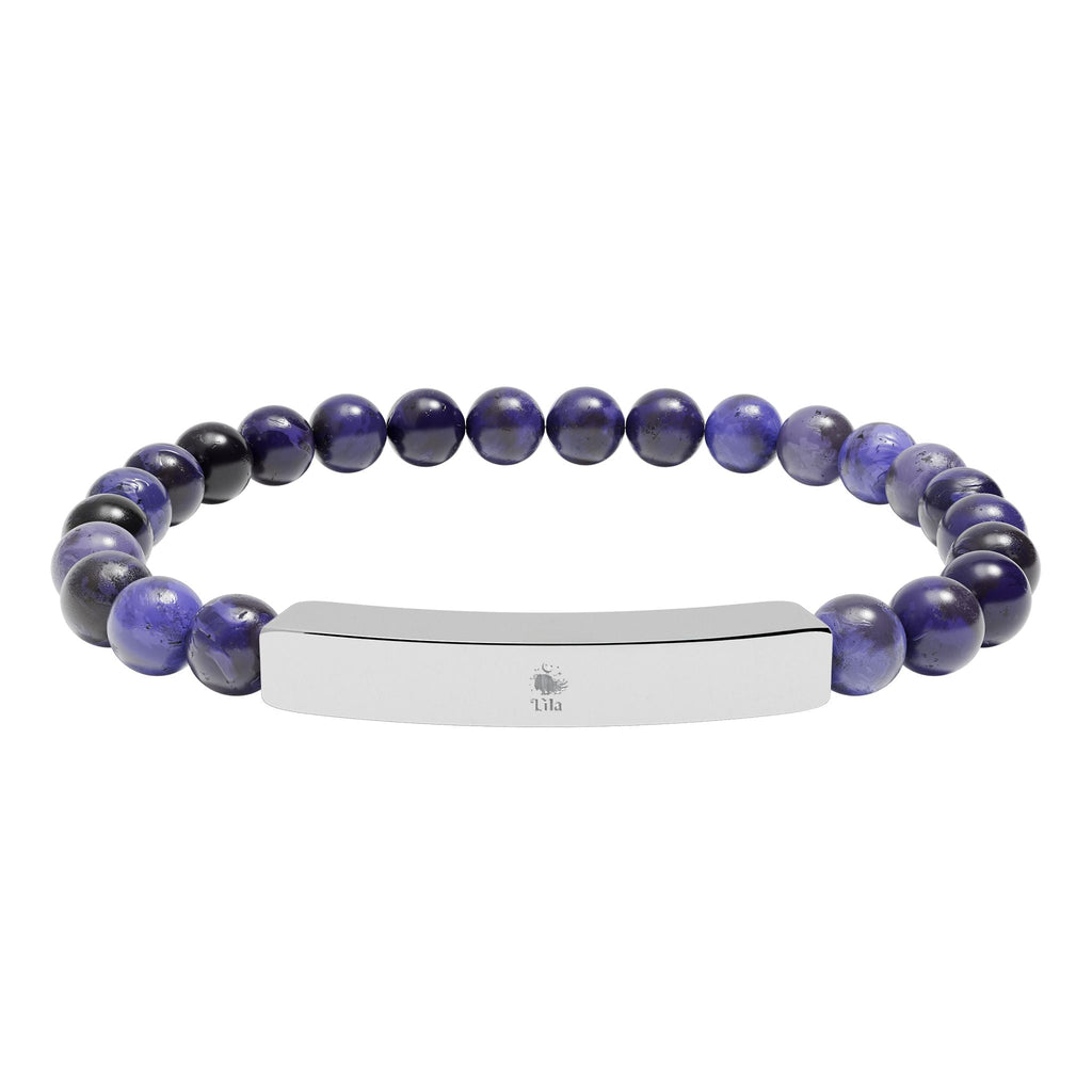 Natural Stone Stretch Bar Bracelet (Engraving) - lilaskidsshop