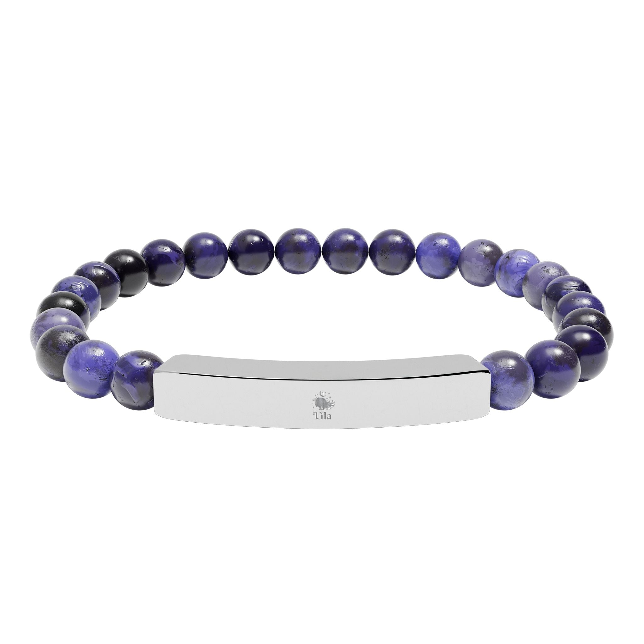 Natural Stone Stretch Bar Bracelet (Engraving) - lilaskidsshop