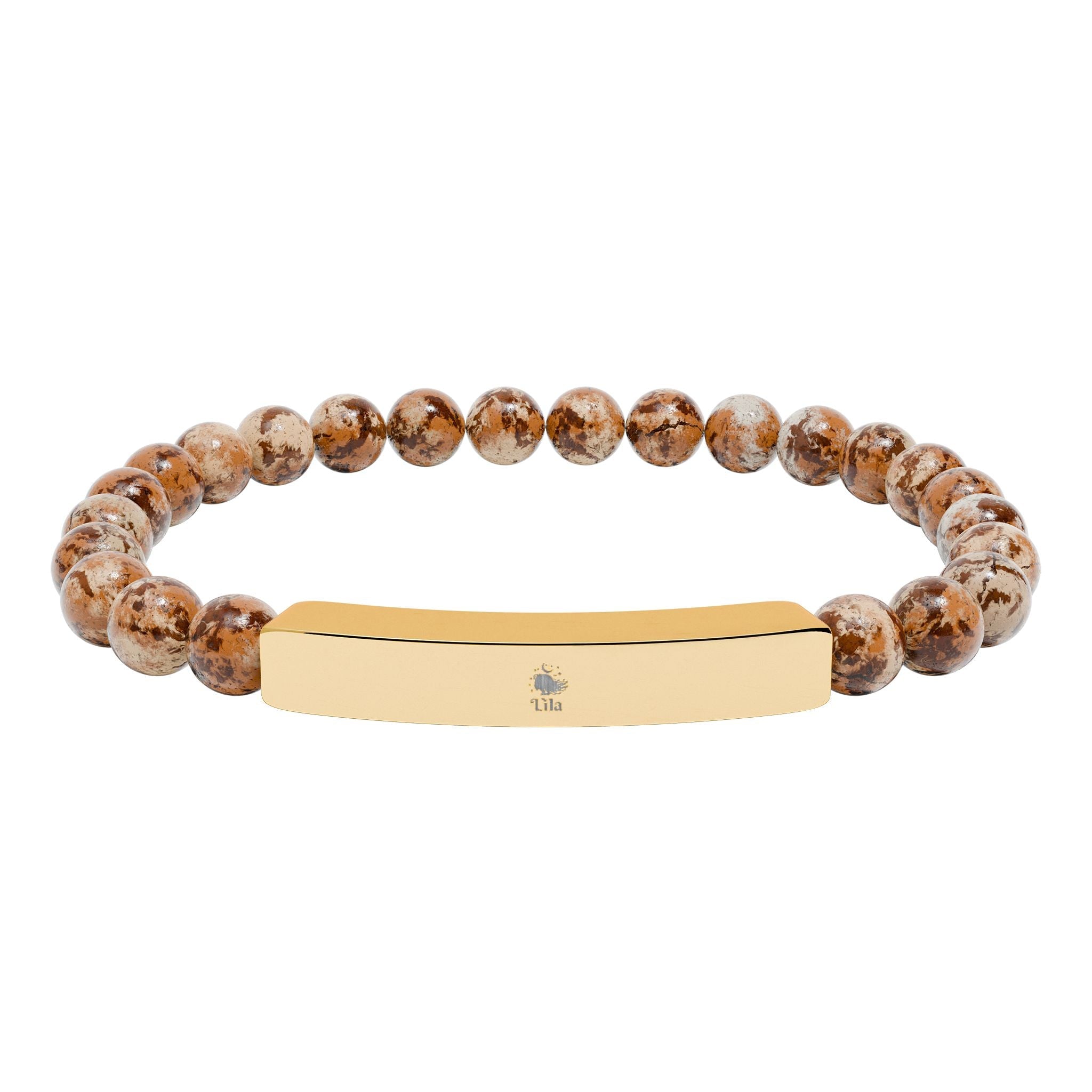 Natural Stone Stretch Bar Bracelet (Engraving) - lilaskidsshop