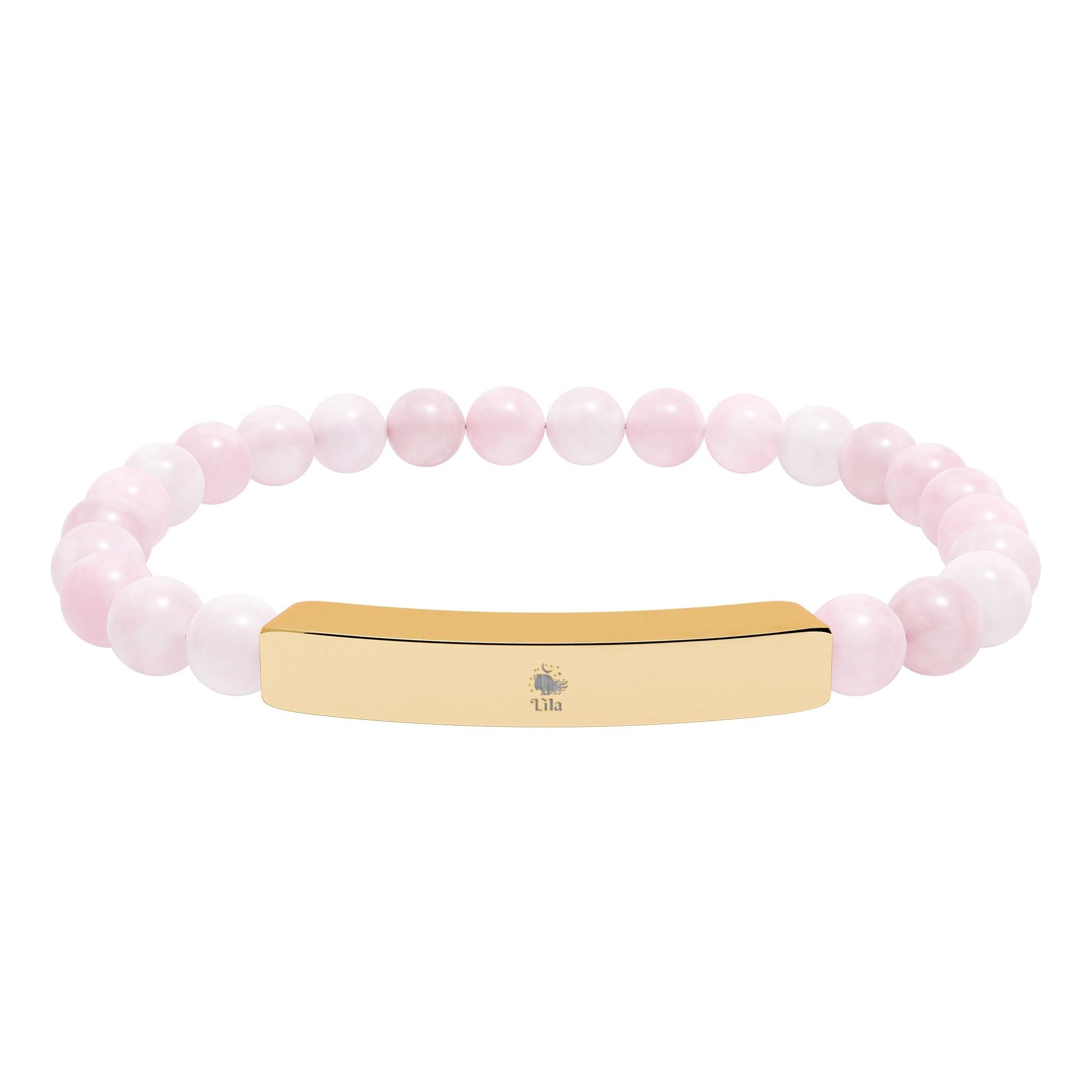 Natural Stone Stretch Bar Bracelet (Engraving) - lilaskidsshop
