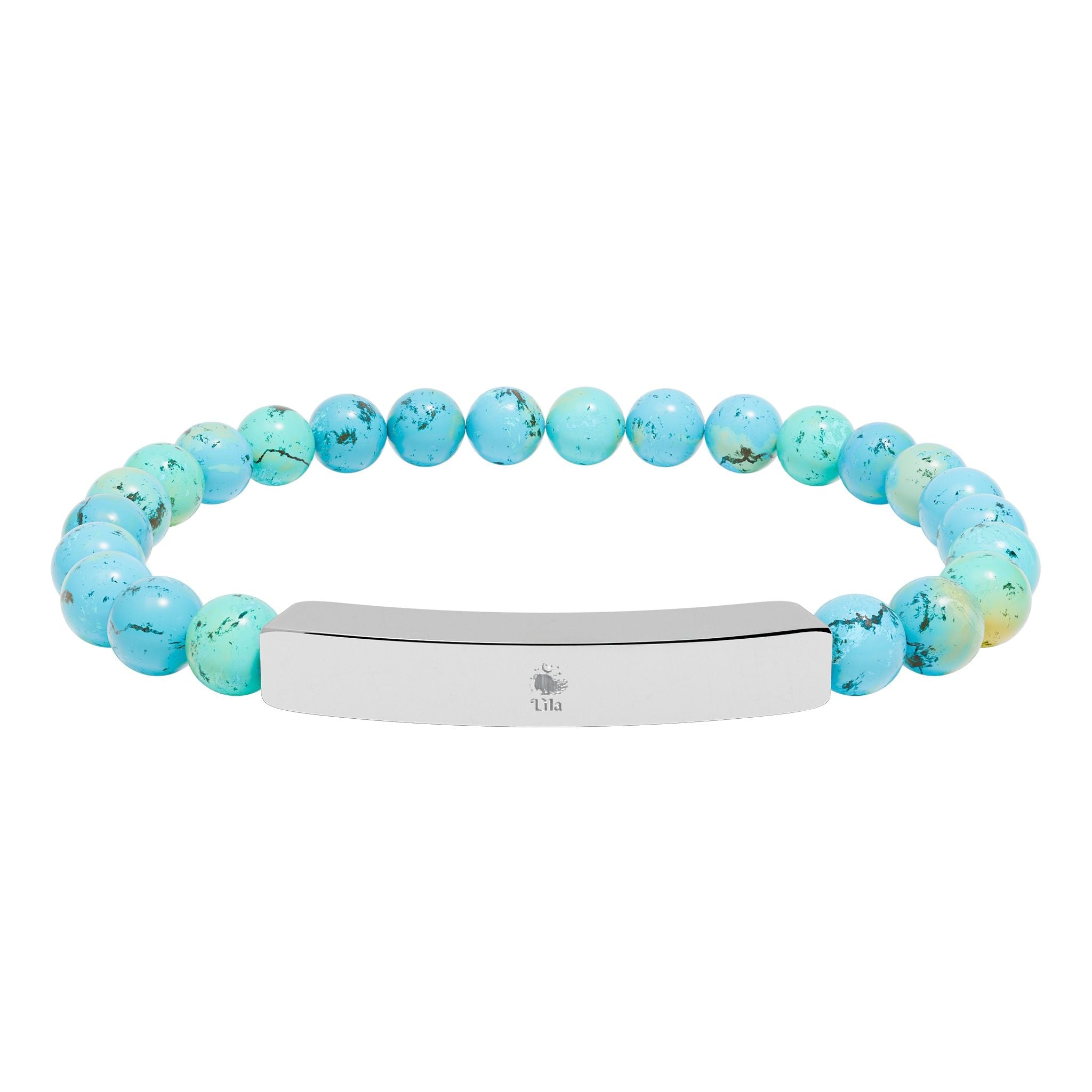 Natural Stone Stretch Bar Bracelet (Engraving) - lilaskidsshop