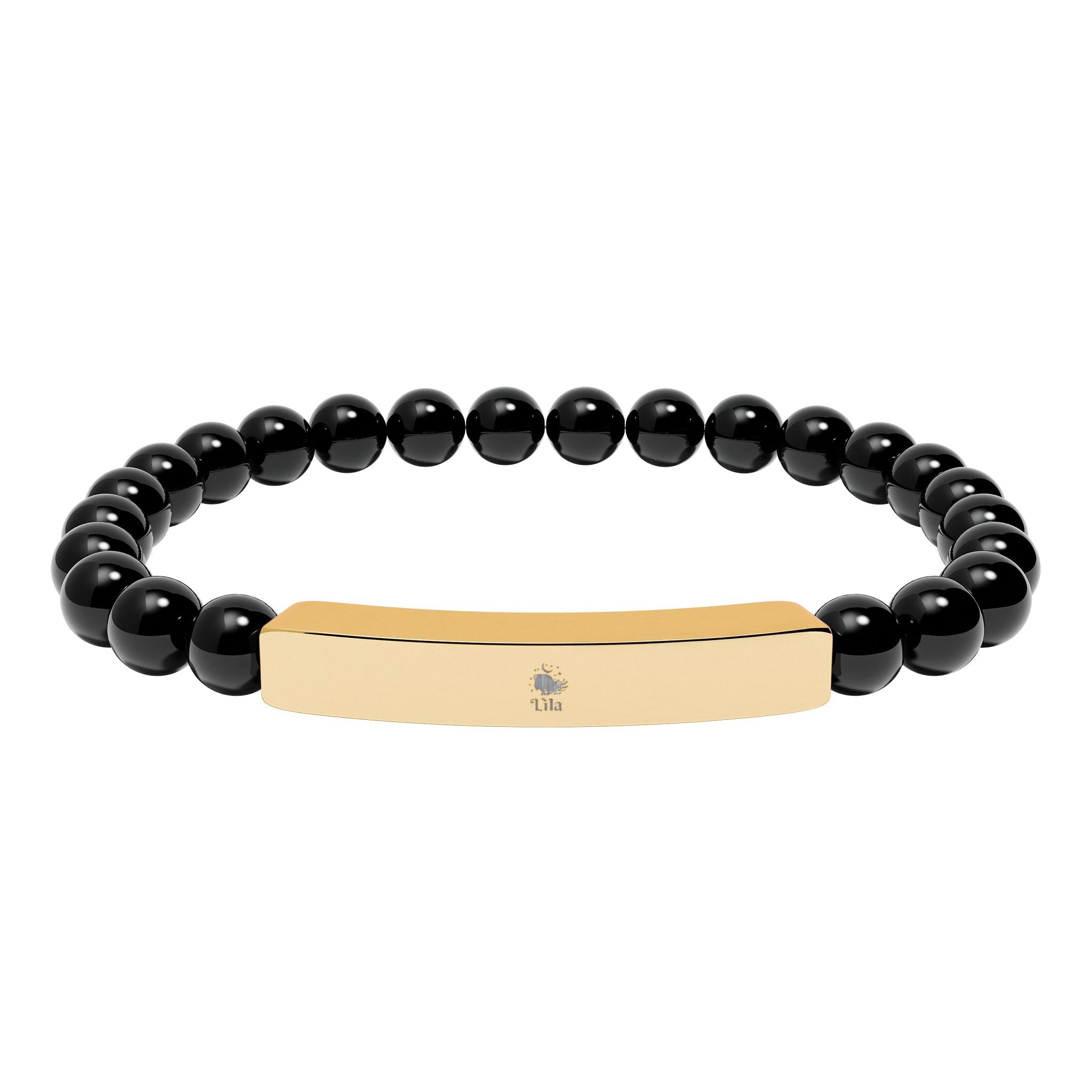 Natural Stone Stretch Bar Bracelet (Engraving) - lilaskidsshop