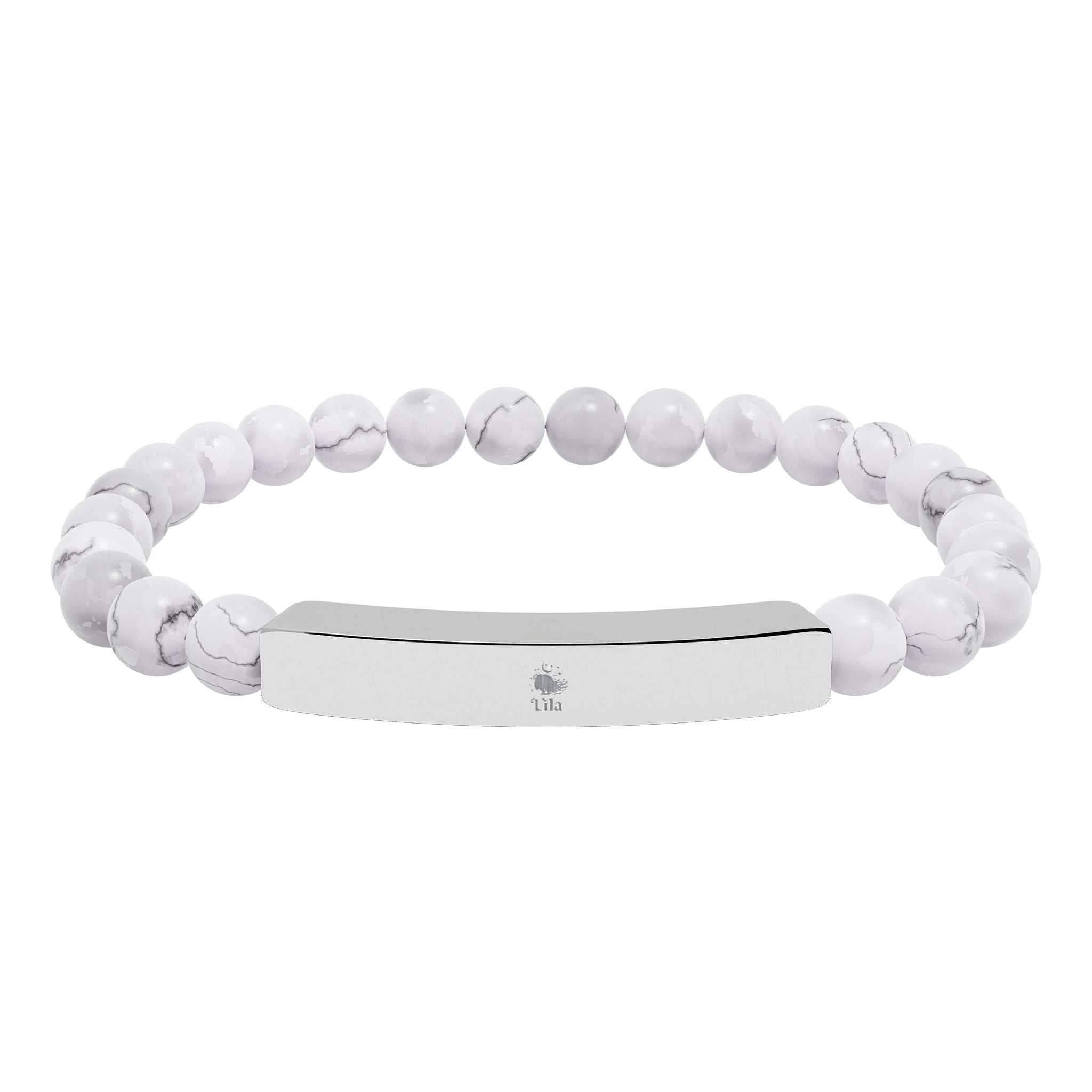 Natural Stone Stretch Bar Bracelet (Engraving) - lilaskidsshop