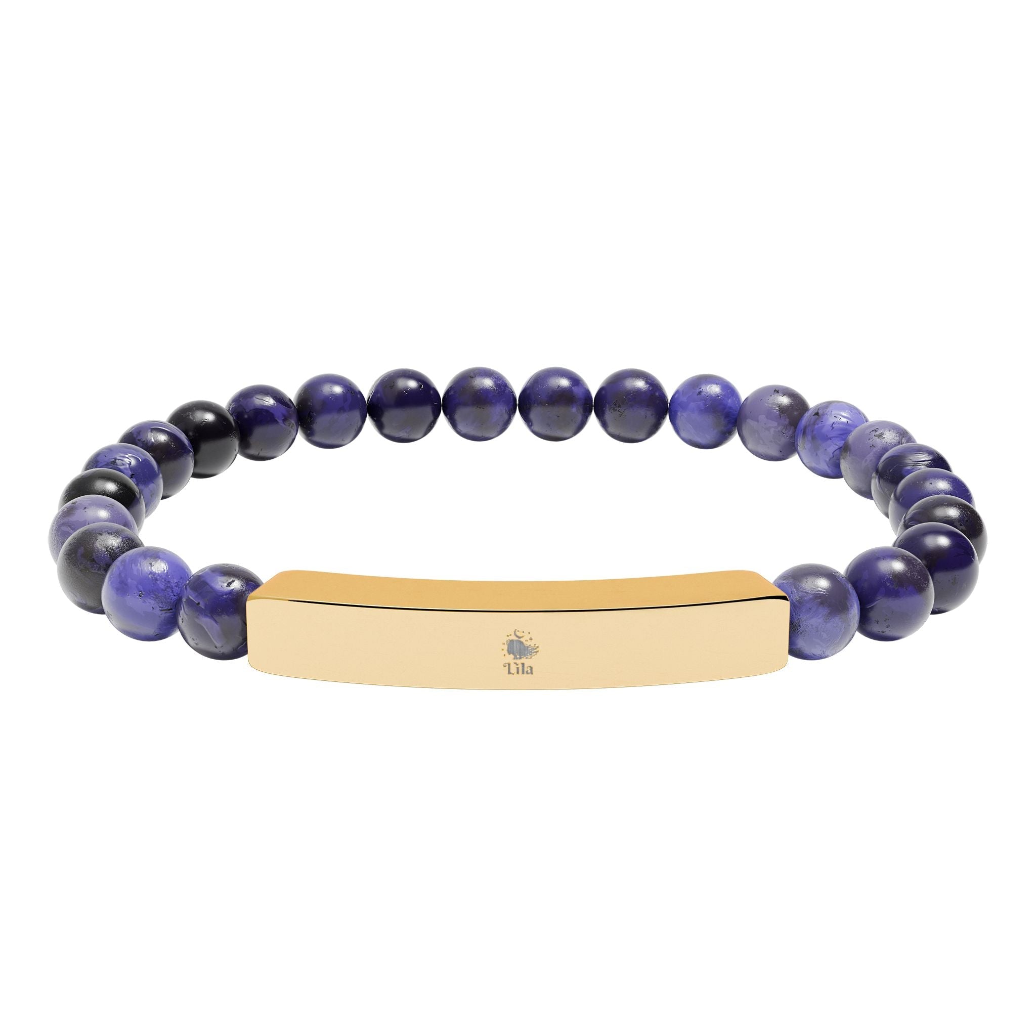 Natural Stone Stretch Bar Bracelet (Engraving) - lilaskidsshop